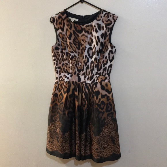 Boston Proper Sleeveless Animal Print Dress - Picture 1 of 8